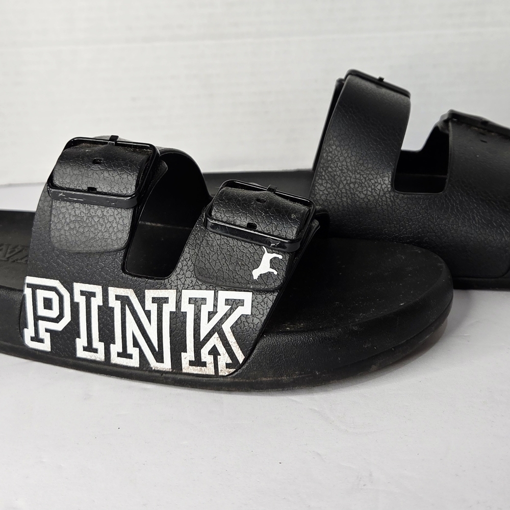 PINK Victoria's Secret Black Flats  Size 7.5